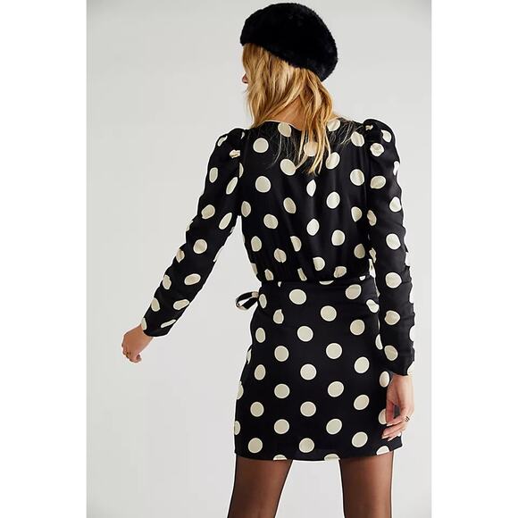 New Free People Miss Me B&W Polka Dot Bodysuit Size Small - Picture 4 of 6